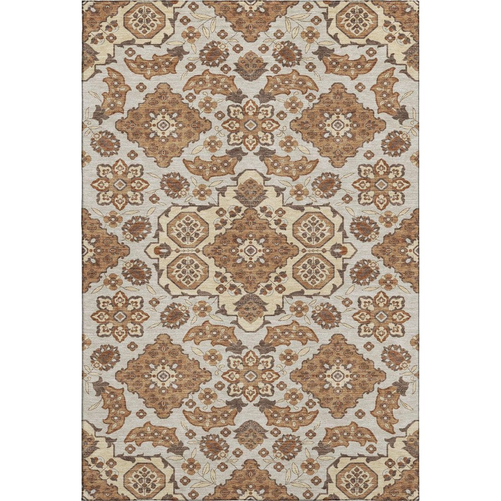 Mayfield Premium Machine Washable Abstract AMF1853 Copper 9 ft. x 12 ft. Area Rug price history on PriceWatchPro