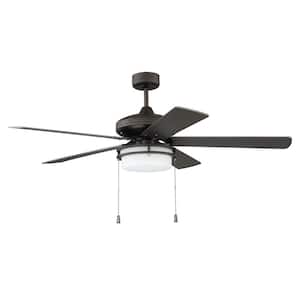 Stonegate 52 in. Indoor Espresso Dual Mount 3-Speed Reversible Motor Finish Ceiling Fan with Light Kit Included