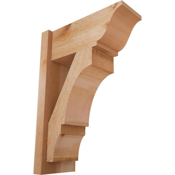 Ekena Millwork 8 in. x 26 in. x 18 in. Western Red Cedar Balboa Traditional Rough Sawn Outlooker