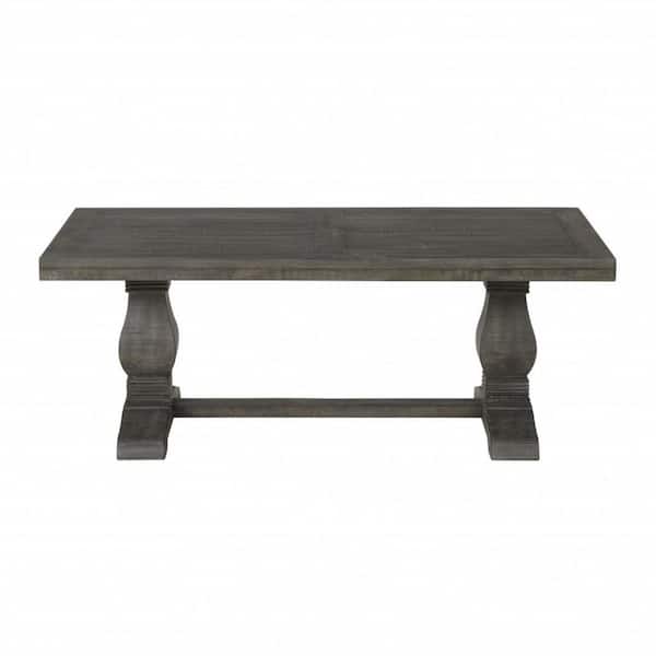 HomeRoots Amelia 28 in. Grey Rectangle Wood Coffee Table with Solid Wood