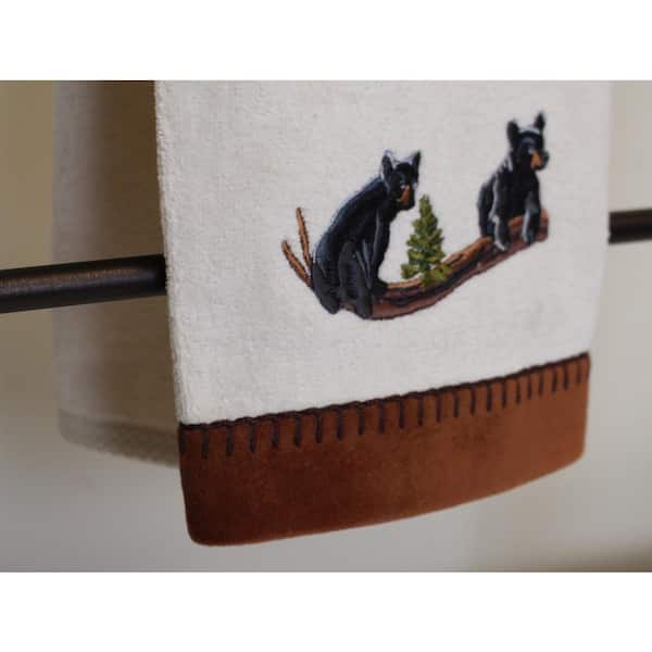 Avanti Linens 3-Piece Ivory Black Bear Lodge Cotton Towel Set 03017X-3PCST  IVR The Home Depot