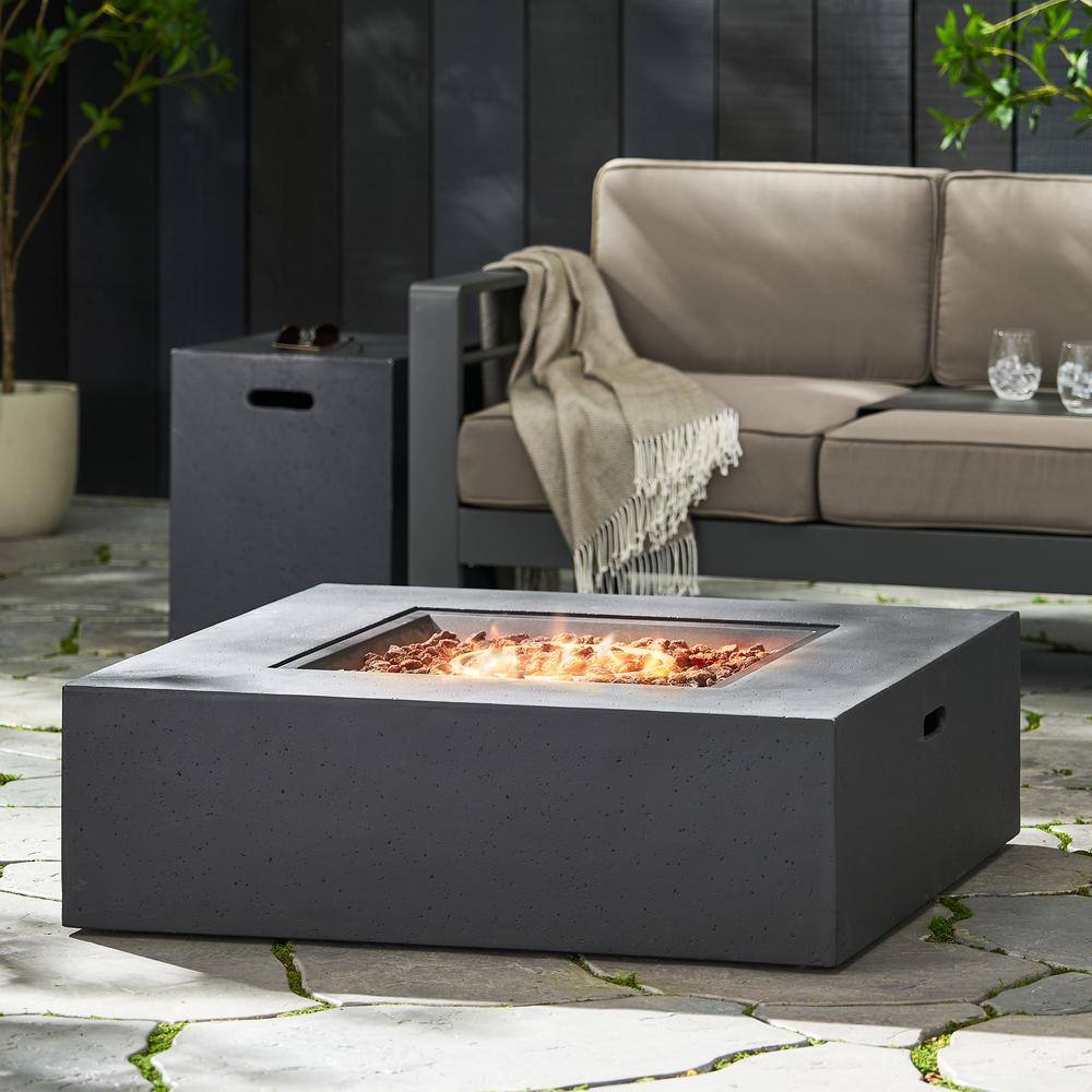 Aidan 40" Dark Gray Magnesium Oxide Gas Fire Pit Table