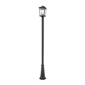 Beacon 2-Light Black 103.25 in. Aluminum Hardwired Outdoor Weather Resistant Post Light Set with No Bulb Included