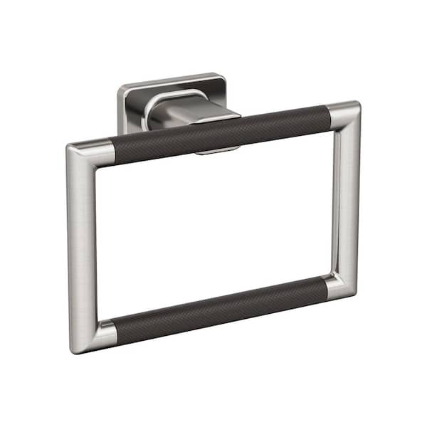 Amerock Esquire 5-1/4 in. (133 mm) L Towel Ring in Brushed Nickel/Oil-Rubbed Bronze