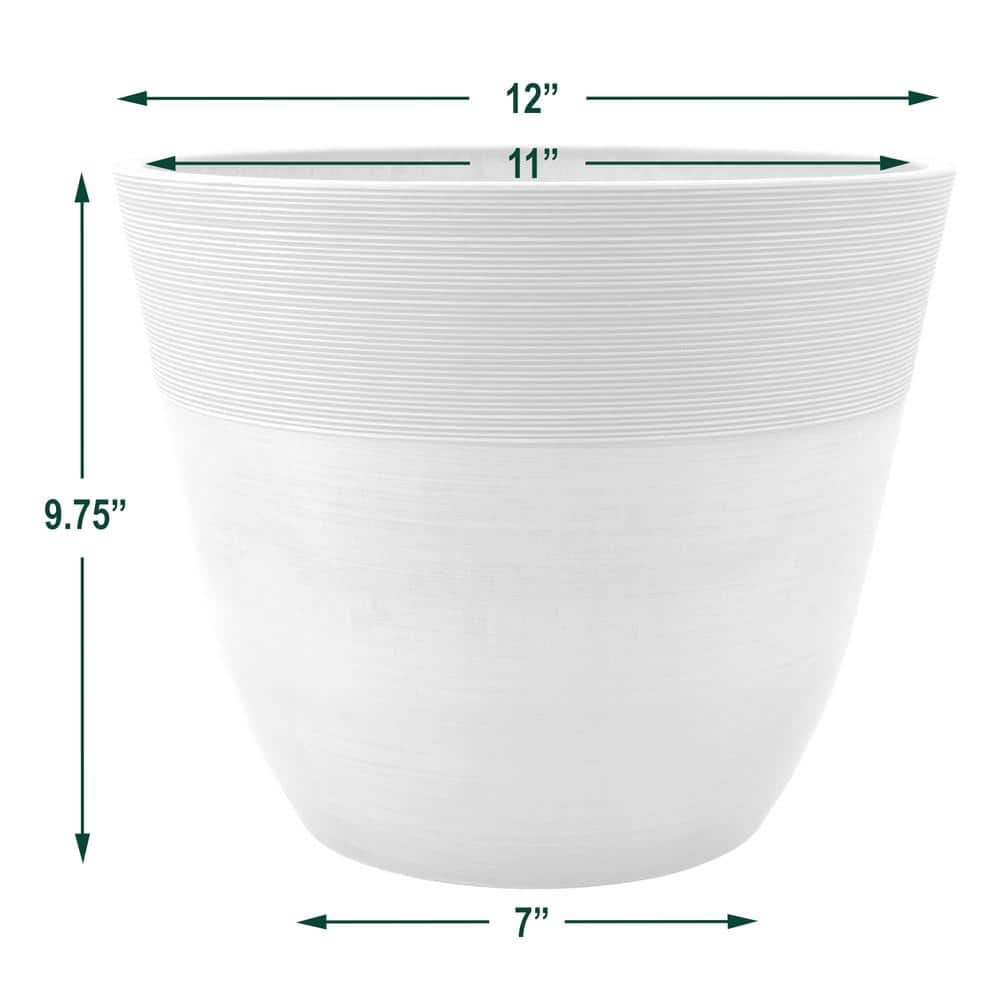 Taupe Medium Recycled Plastic Indoor/Outdoor Planter