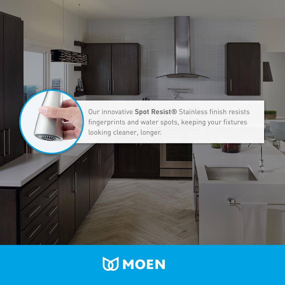 Moen Stainless Steel Single Handle Kitchen Faucet with Side Sprayer