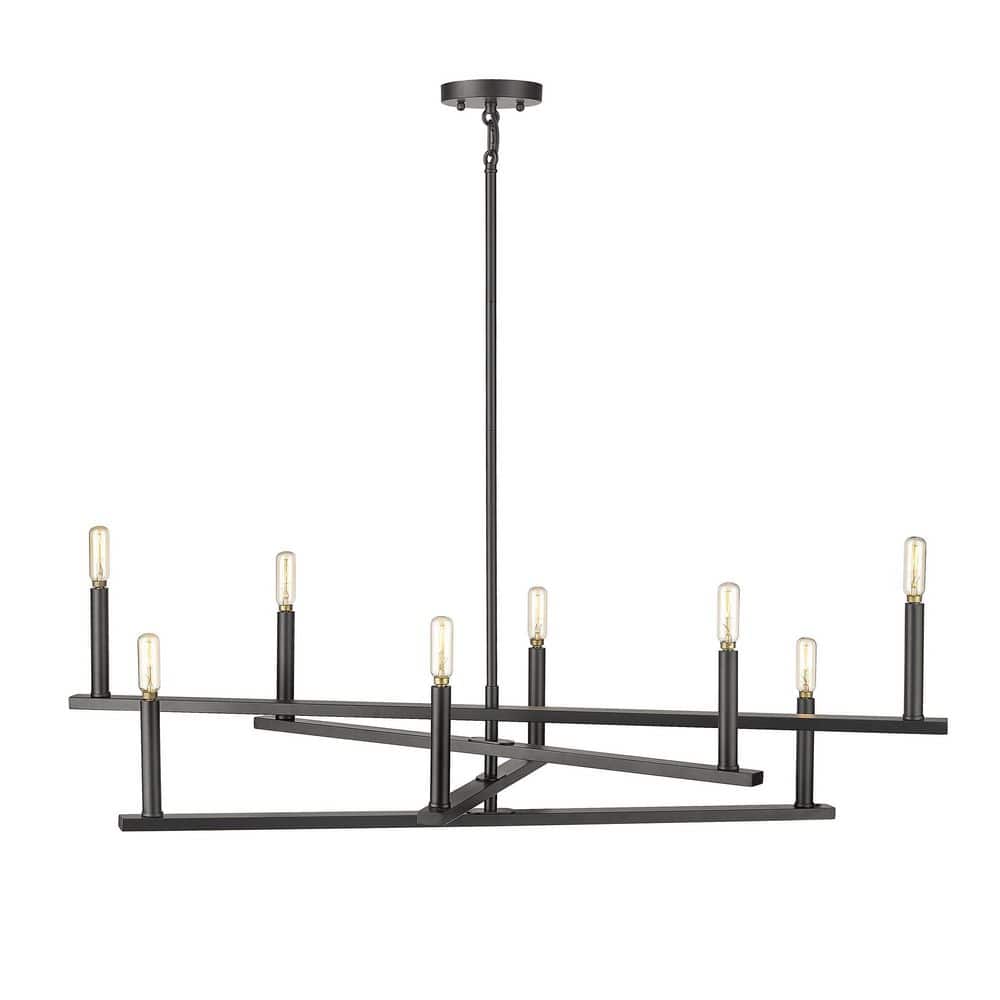Hale Black 42" Steel 8-Light Candle Style Chandelier