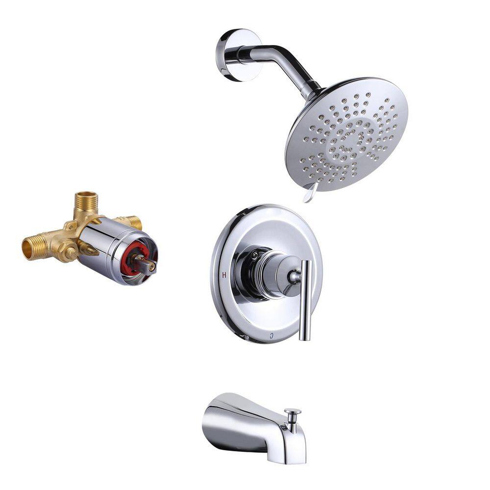 Single-Handle 5-Spray Tub and Shower Faucet 1.8 GPM with Stops in. Polished Chrome with Valve Included price history on PriceWatchPro