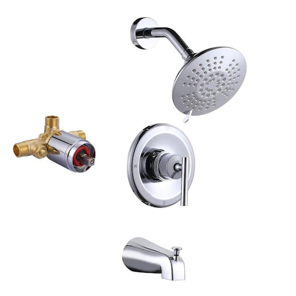 Single-Handle 5-Spray Tub and Shower Faucet 1.8 GPM with Stops in. Polished Chrome with Valve Included