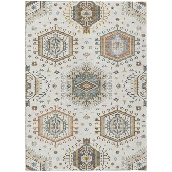 Chantille Machine Washable Indoor/Outdoor Abstract ACN2574 Ivory 10 ft. x 14 ft. Area Rug