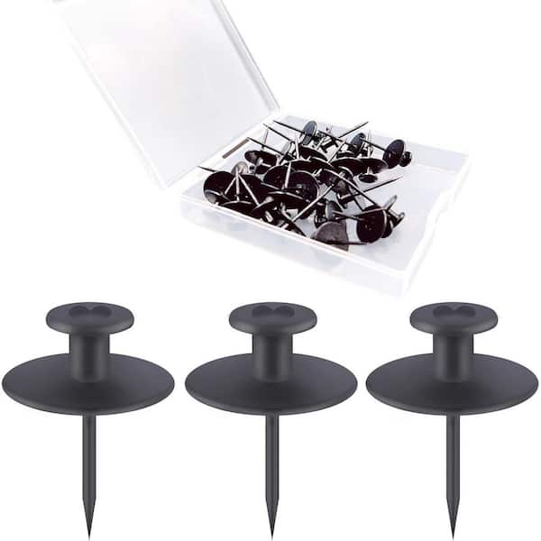 Black Double Headed Thumb Tacks Picture Hangers Wall Hooks 30-Pieces Renter Friendly Decor for Home Office 1-Pack
