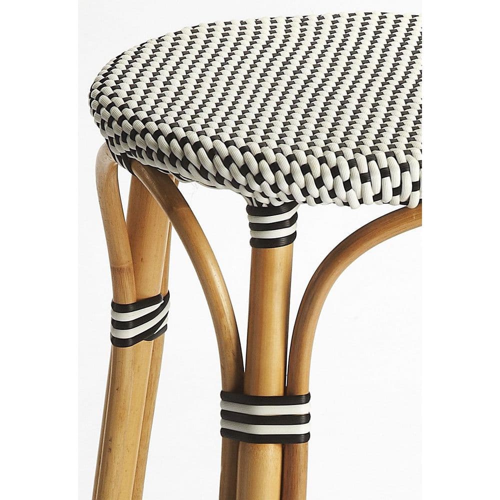 Mediterranean Coastal Bistro Black and White Acrylic Counter Stool