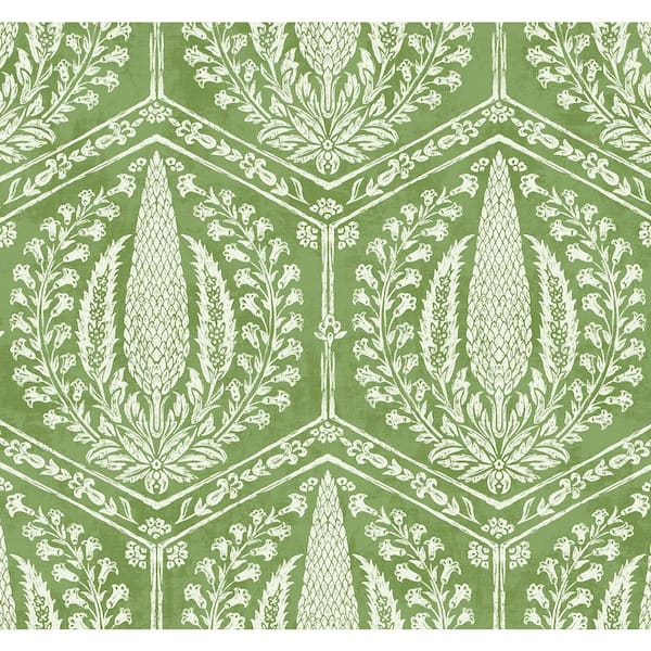 Seabrook Designs Courtyard Green Cyrus Harvest Nonwoven Paper Unpasted Wallpaper Roll 60.75 sq. ft.