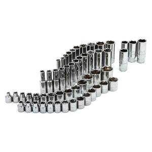 3/8 in. Drive SAE and Metric Socket and Bit Set with Ratchet and Rails (59-Piece)