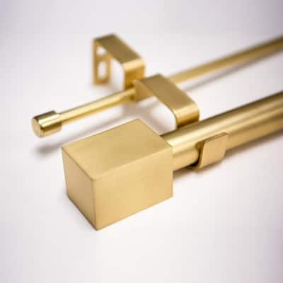 Porter Polished Brass Double Curtain Rod 88-120x1.25