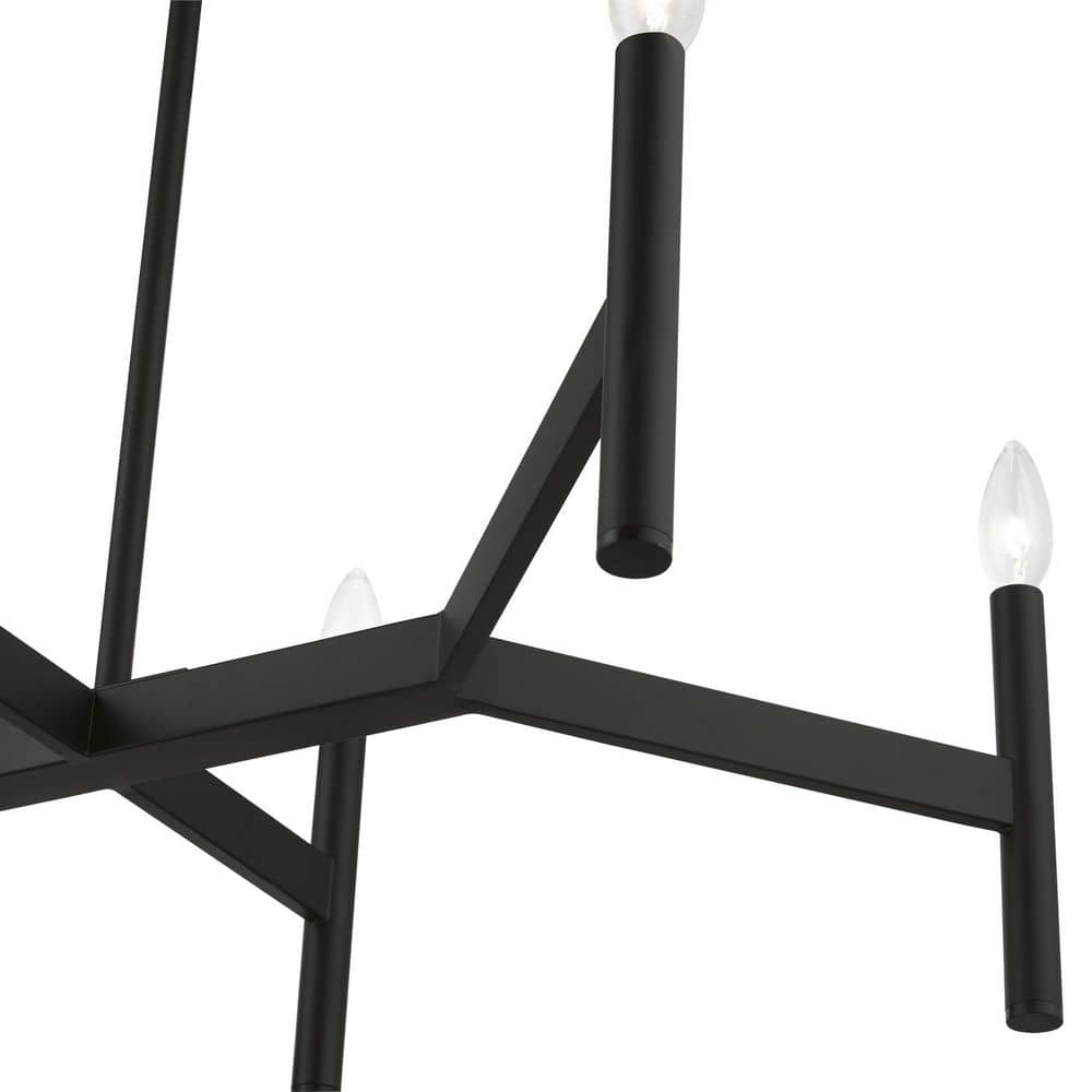 Copenhagen Black Steel 8-Light Candelabra Chandelier