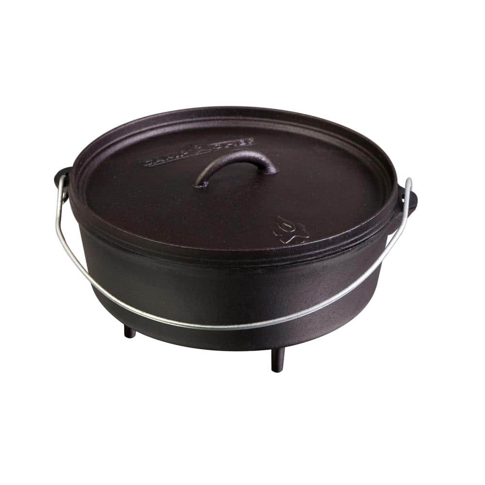 Classic Black 10-Inch Cast Iron Dutch Oven with Non-stick Finish