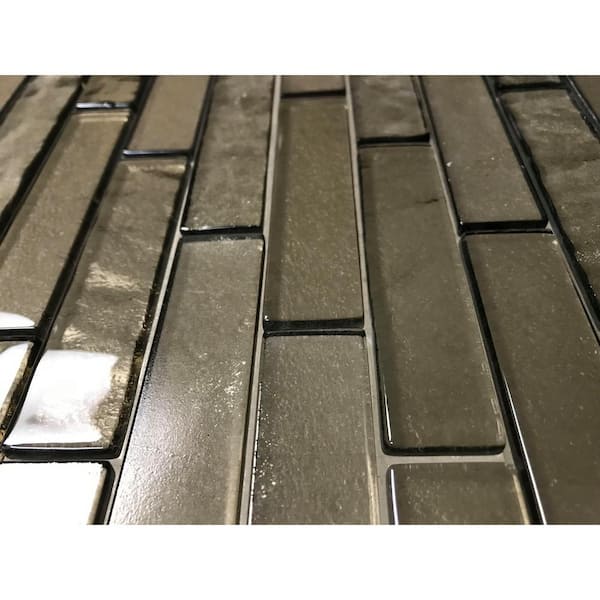 Landscape Bronze Brick 12 in. x 12 in. Multifinish Glass Mosaic Wall Pool Tile (14.56 sq. ft./Case)