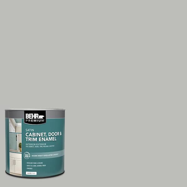 BEHR PREMIUM 1 qt. #PPU24-17 Hailstorm Gray Satin Enamel Interior/Exterior Cabinet, Door & Trim Paint