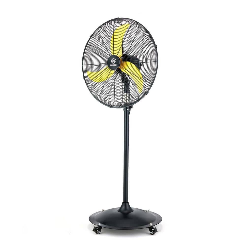 20 in. 4-speeds Heavy Duty High Velocity Pedestal Fan in Yellow with Manual and Remote Control, Adjustable Height,Wheels price history on PriceWatchPro