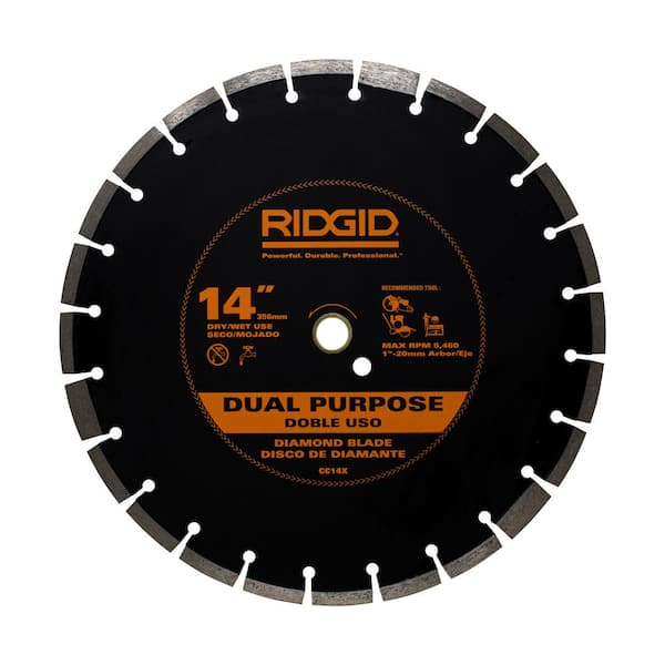 RIDGID 14 in. Dual-Purpose Walk-Behind Saw Diamond Blade
