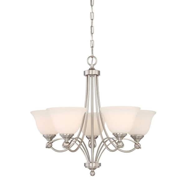 Home Decorators Collection 5-Light Antique Nickel Chandelier with ...