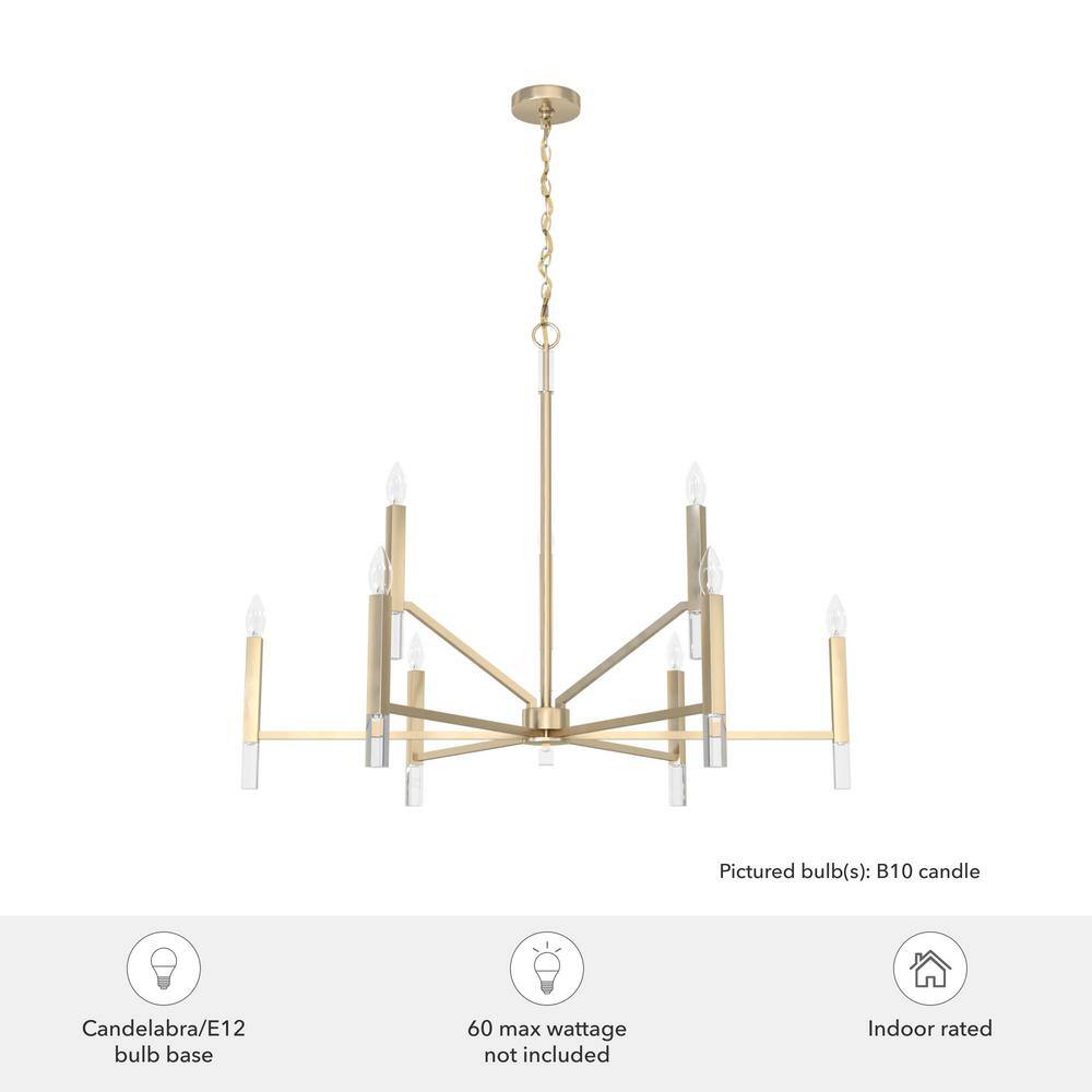 Alturas Gold Crystal 9-Light Modern Tiered Chandelier