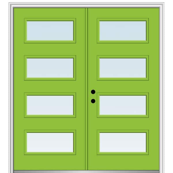 MMI Door 72 in. x 80 in. Celeste Right-Hand Inswing 4-Lite Clear Low-E Painted Fiberglass Smooth Prehung Front Door