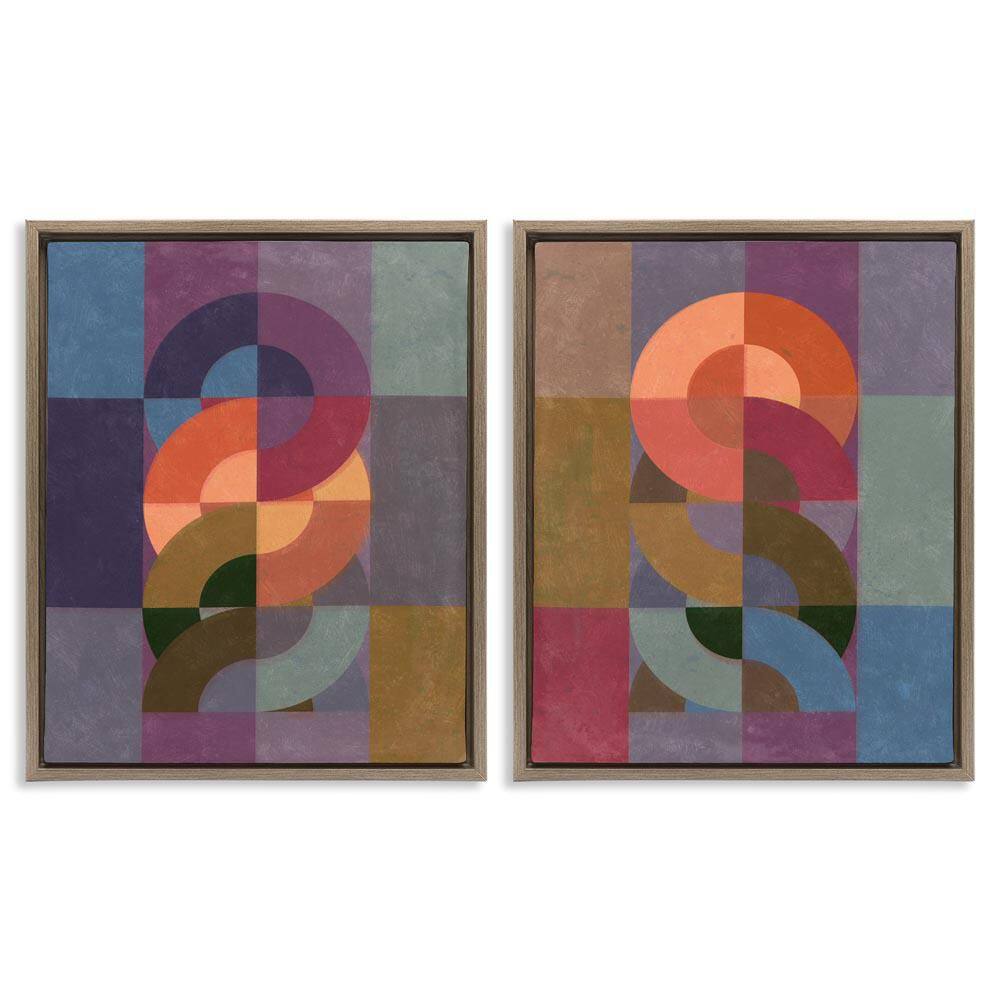 Linked Circles Patterns by Victoria Barnes 2 Pieces Brown Floater Frame Abstract Graphic Art Print 31 in. x 25 in. price history on PriceWatchPro