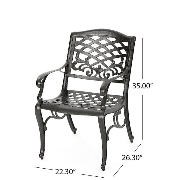 noble house sarasota bronze aluminum outdoor dining chair