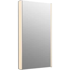 Maxstow 22 in. W x 40 in. H Silver Surface Mount Medicine Cabinet with Lighted Mirror