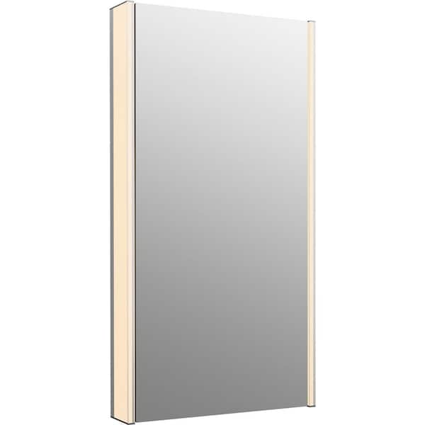 KOHLER Maxstow 22 in. W x 40 in. H Silver Surface Mount Medicine Cabinet with Lighted Mirror