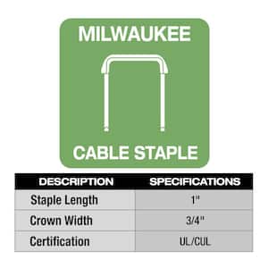 240-Packs of 1 in. Insulated Cable Staples (600 per Box) w/Free M12 Cordless Cable Stapler