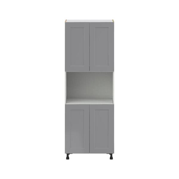 J COLLECTION Bristol Painted Slate Gray Shaker Assembled Pantry Oven Kitchen Cabinet with Drawers (30 in. W x 84.5 in. H x 24 in. D)