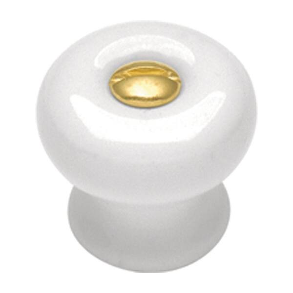 HICKORY HARDWARE English Cozy 9/16 in. White Cabinet Knob