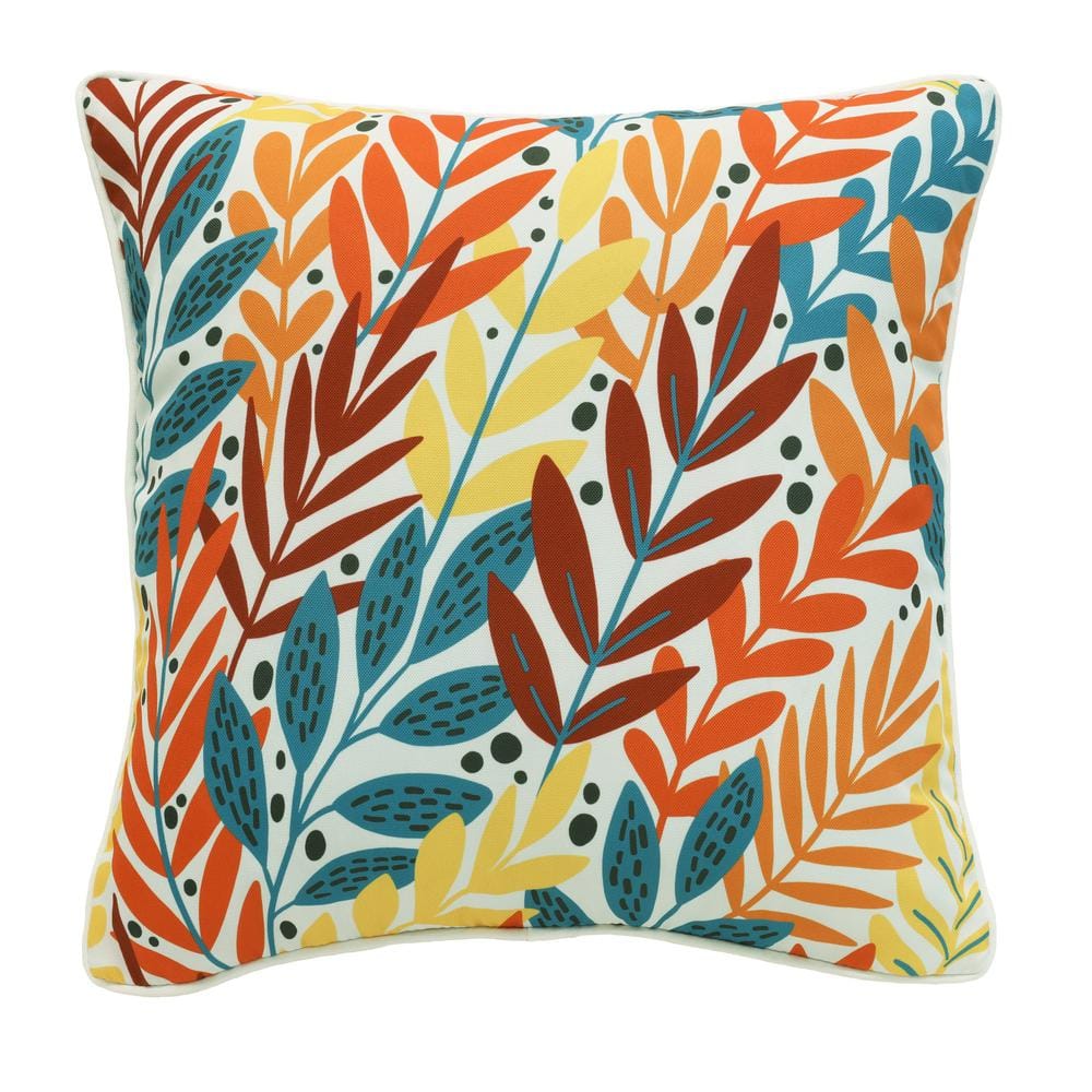Cabana 18 in. x 18 in. Square Outdoor Reversible Throw Pillow Multi-Colored