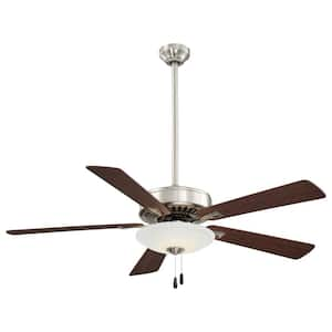 Contractor Uni-Pack 52 in. Integrated LED Indoor Brushed Nickel Ceiling Fan with Light