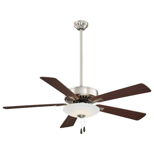 Contractor Uni-Pack 52 in. Integrated LED Indoor Brushed Nickel Ceiling Fan with Light