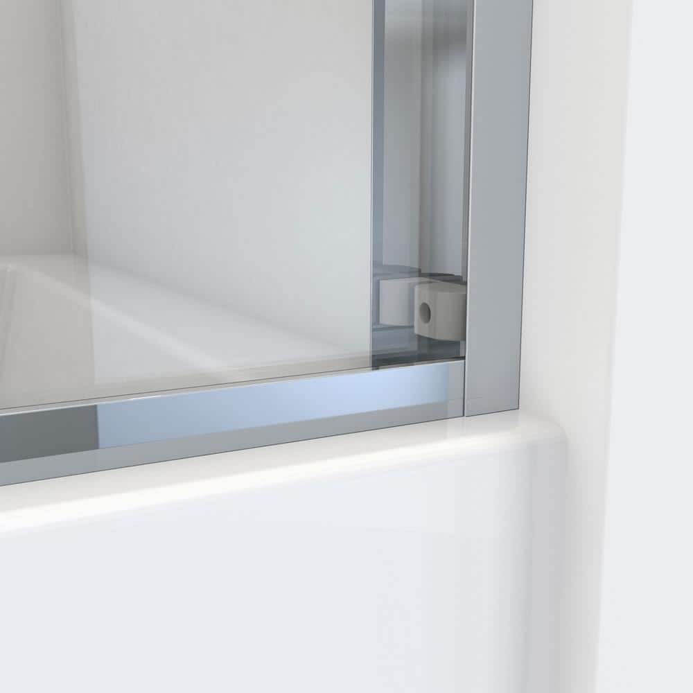Essence-H 56-60" Chrome Semi-Frameless Sliding Tub Door
