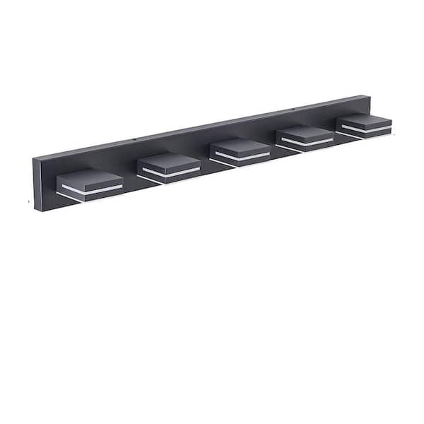 48 in. 6 Light Modern Black Finish Vanity Light Fixture Bathroom Over Mirror Wall Lights with Iron Acrylic Dimmable