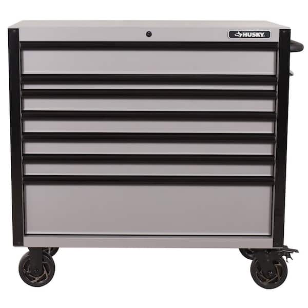 Husky Heavy Duty 42 in. 7-Drawer Matte Gray Rolling Tool Cabinet