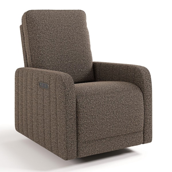 Kyoto Mountain Brown Boucle Deluxe Nursery Power Recliner Swivel Glider
