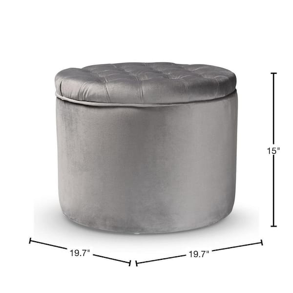 Baxton Studio Livana Grey Storage Ottoman 198 12222 HD The Home