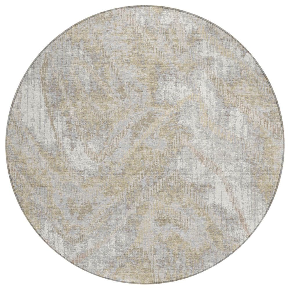 Chantille Machine Washable Indoor/Outdoor Abstract ACN2927 Ivory 8 ft. x 8 ft. Round Rug price history on PriceWatchPro