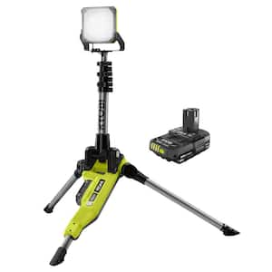 ONE+ 18V Cordless Hybrid LED Tripod Stand Light with 2.0 Ah Battery