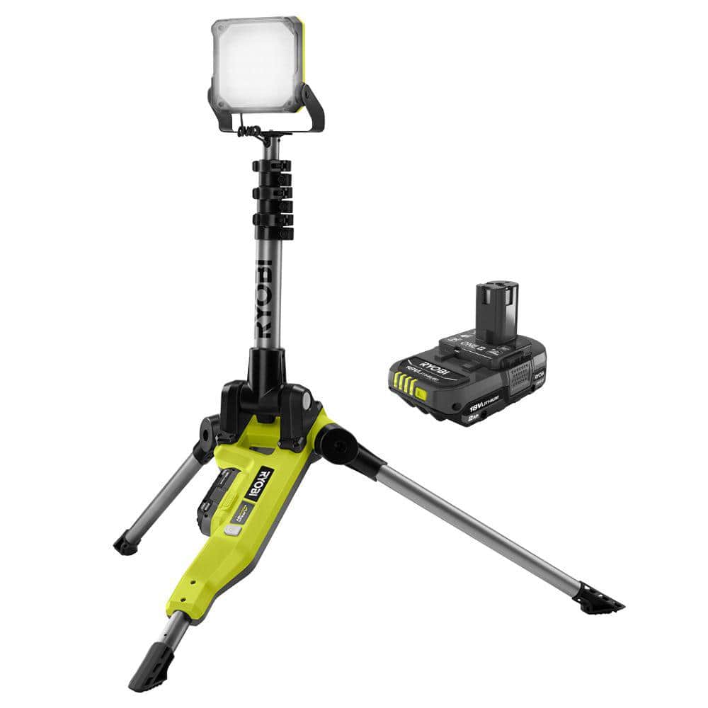 RYOBI ONE+ 18V Cordless Hybrid LED Tripod Stand Light with