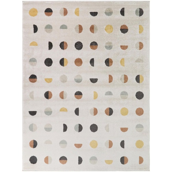 Waning Rust 8 ft. x 10 ft. Geometric Dots Area Rug