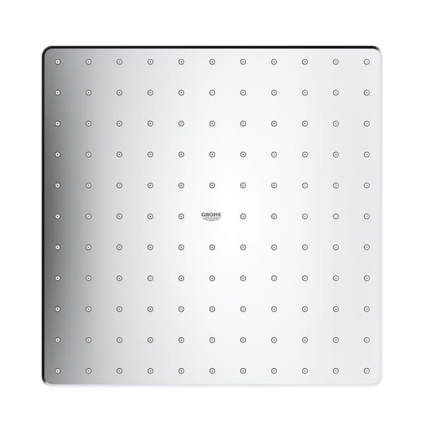 1-Spray 12.2 in. Single Ceiling Mount Fixed Rain Shower Head in Starlight Chrome