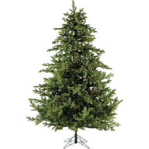 6.5 ft. Prelit Virginia Fir Artificial Christmas Tree with Multi-Color LED String Lights