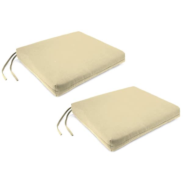 Jordan Manufacturing 19 in. W x 17 in. D x 2 in. T Rectangular Outdoor Seat Cushion in Veranda Tan (2-Pack)